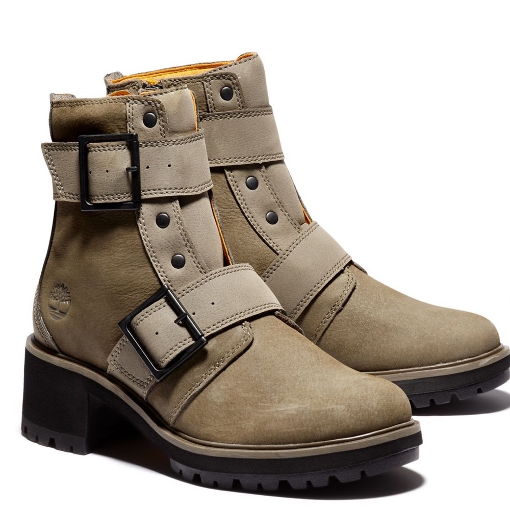 TIMBERLAND WOMEN'S KORI PARK MOTO BOOTS OLIVE - Picture 7 of 9